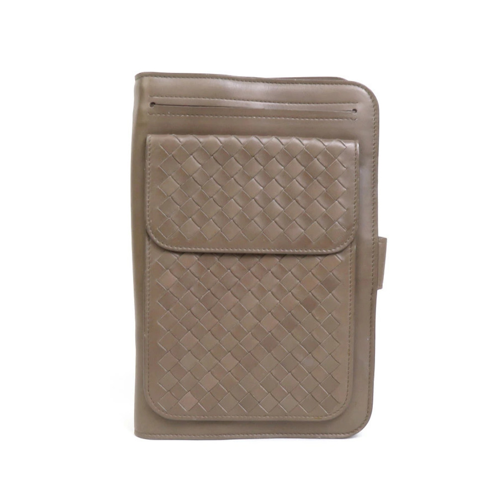 Bottega Veneta Organizer Intrecciato Leather Brown